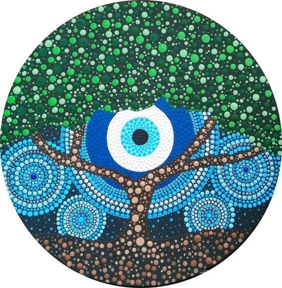 Mandala Árvore da Vida com Olho Grego 60 cm