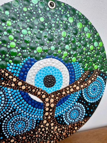 Mandala Árvore Da Vida Com Olho Grego 20 Cm