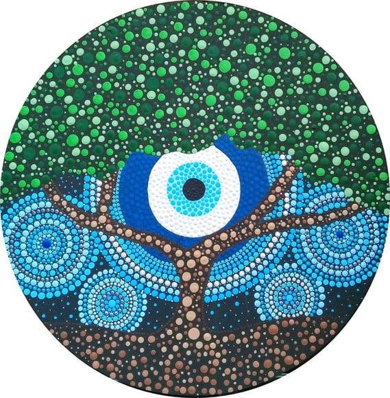 Mandala Árvore da Vida com Olho Grego 80 cm