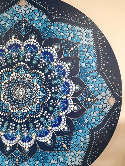 Mandala da calmaria pintada a mão 50cm