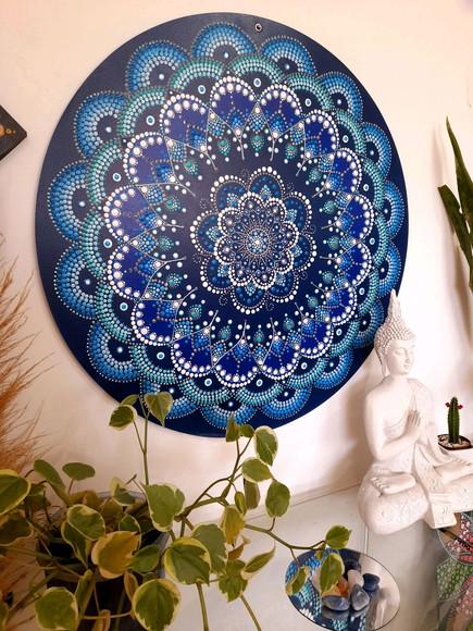 Mandala da Calmaria Pintada a Mão 60cm