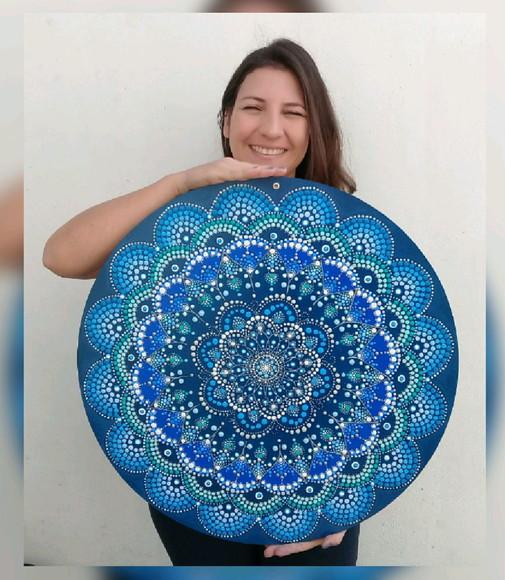 Mandala da Calmaria Pintada a Mão 60cm