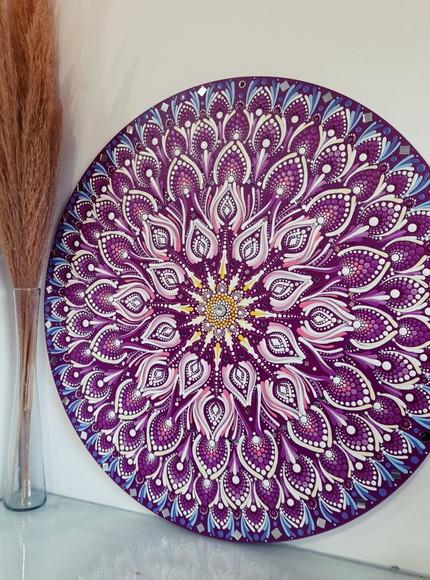 Mandala da Espiritualidade e Intuição 60 cm Pintada a Mão