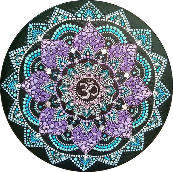 Mandala da espiritualidade e paz 50 cm pintada a mão