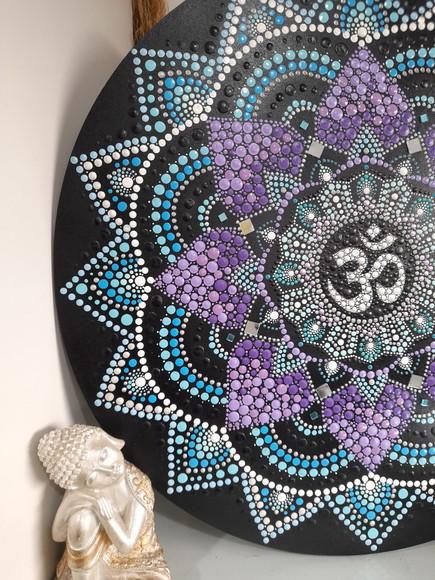 Mandala da espiritualidade e paz 50 cm pintada a mão