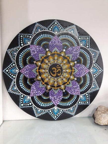 Mandala da Espiritualidade e Paz 50 cm Pintada a Mão