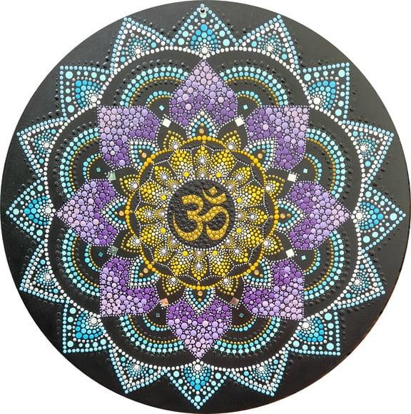 Mandala da espiritualidade e paz 60 cm pintada a mão