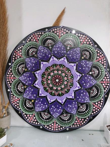 Mandala da Harmonia 60cm Pintada a Mão