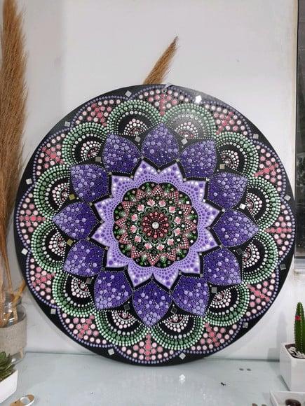 Mandala da Harmonia 60cm Pintada a Mão