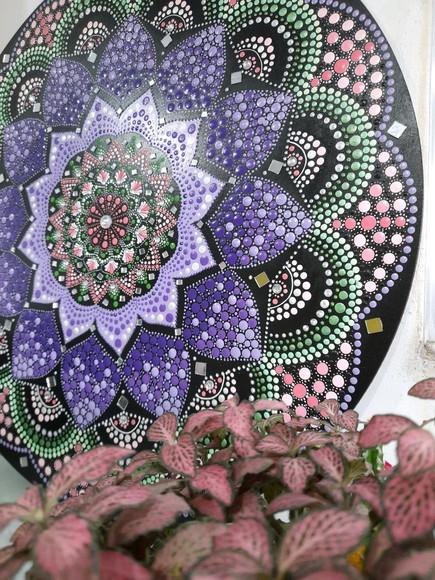 Mandala da Harmonia 60cm Pintada a Mão
