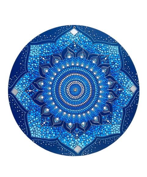 Mandala Energia Espiritual 50 cm - com Fundo Azul