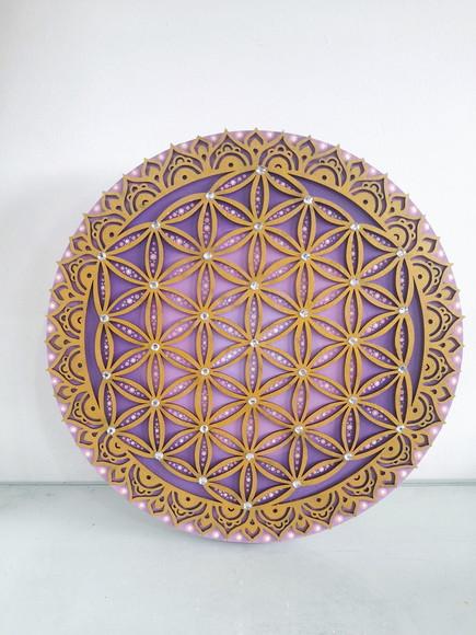 Mandala Flor da Vida 30cm com Aplique - 3d