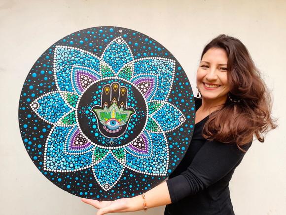 Mandala Mão de Fátima /hamsá 60cm