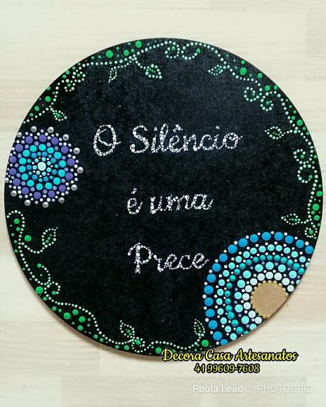 Mandala Mantra o Silêncio É Uma Prece 20cm