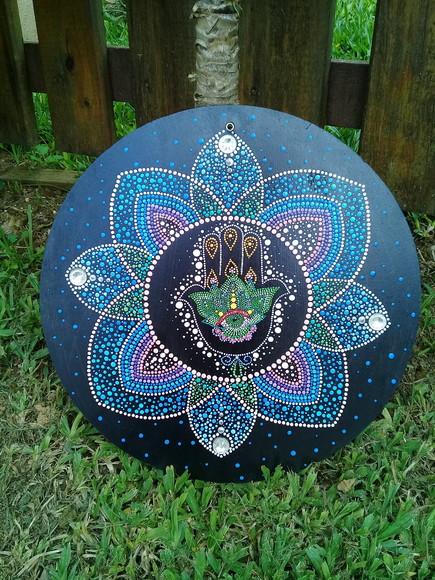 Mandala Mão de Fátima 40cm