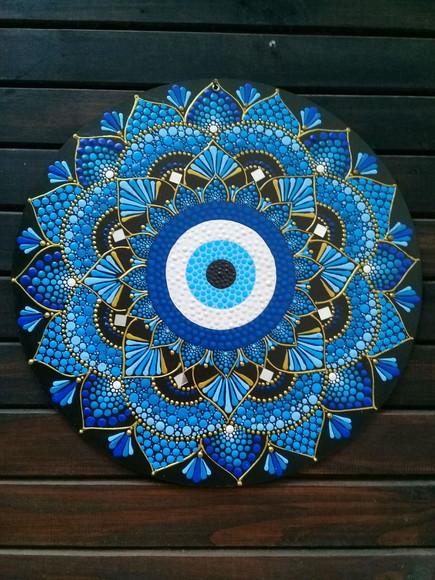 Mandala Olho Grego 40 cm em mdf