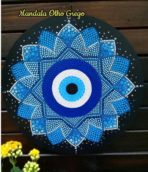 Mandala Olho Grego 40 cm em mdf