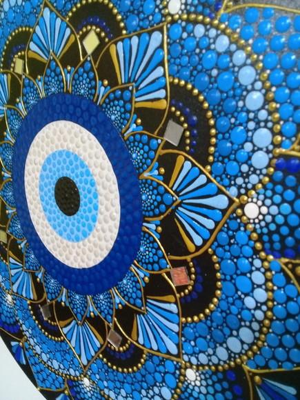 Mandala Olho Grego 40 cm em mdf
