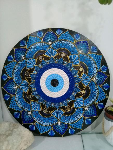 Mandala Olho Grego 40 cm em mdf