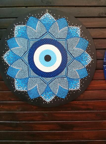 Mandala Olho Grego 40 cm em mdf