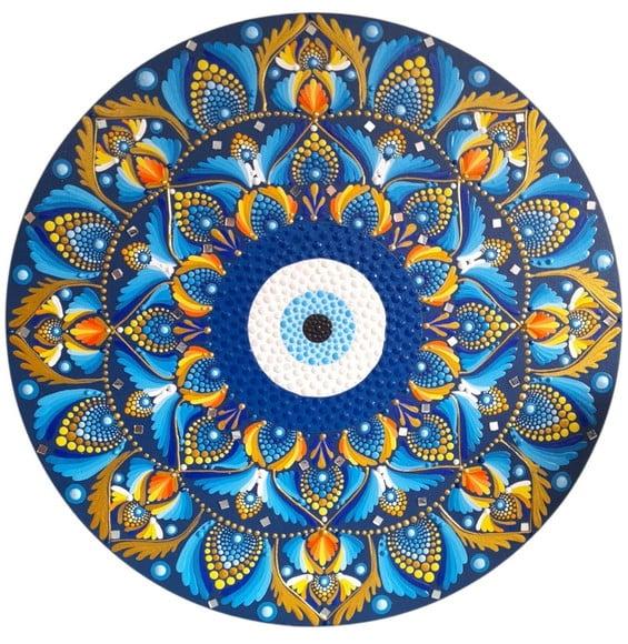Mandala Olho Grego 40cm Pronta Entrega