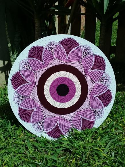 Mandala Olho Grego Bordô 40 cm