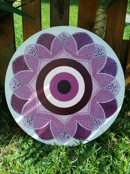 Mandala Olho Grego Bordô 40 cm