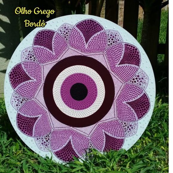 Mandala Olho Grego Bordô 40 cm