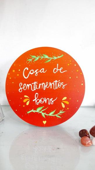 Placa Decorativa casa de Sentimentos Bons 20cm