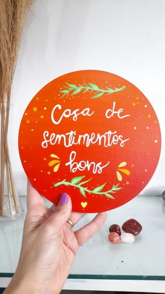 Placa Decorativa casa de Sentimentos Bons 20cm