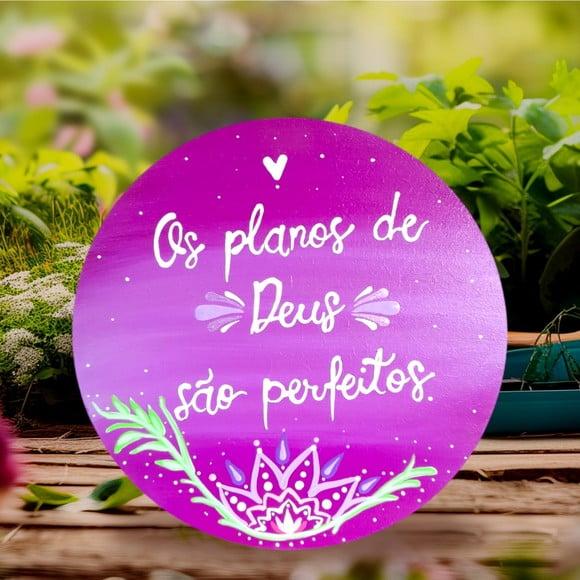 Placa Decorativa os Planos de Deus São Perfeitos 20cm