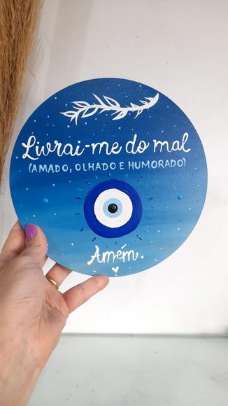 Placa Decorativa Olho Grego livrai-me do Mal
