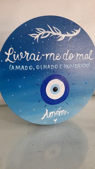 Placa Decorativa Olho Grego livrai-me do Mal