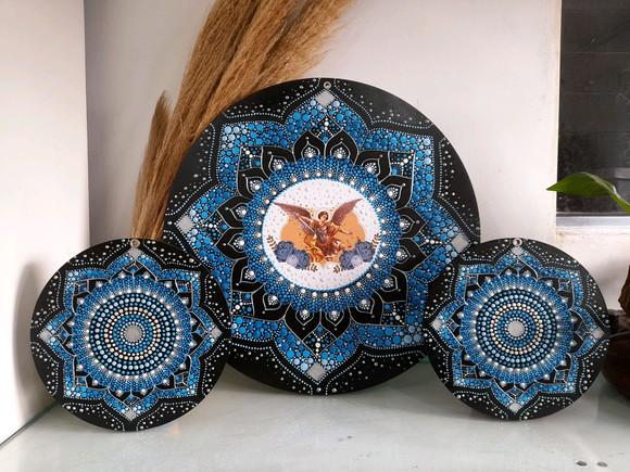 Trio Mandala Arcanjo São Miguel 30cm +20cm