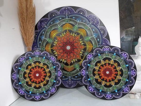 Trio Mandala dos Chakras 60cm +30cm