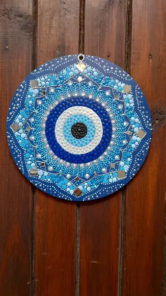 Dupla De Mandalas 20cm Energia Espiritual + Olho Grego