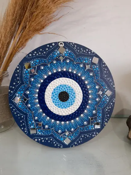 Dupla de mandalas 20cm Árvore da Vida + Olho Grego