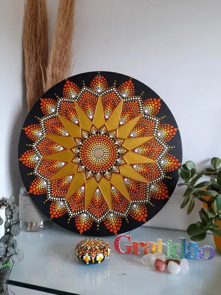 Dupla de mandalas 40cm Abund Financeira e prosp e saúde