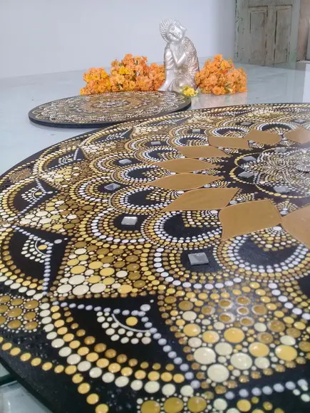 Dupla de Mandalas da Prosperidade e Felicidade 60, 30 cm
