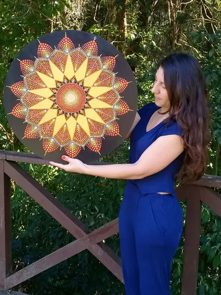 Dupla de Mandalas da Abundância Financeira 60 cm e 35cm