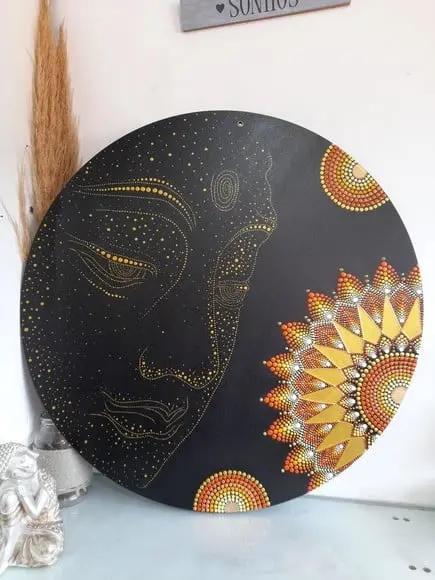 Dupla Mandala da Abundância Financeira 20cm+rosto de Buda 30