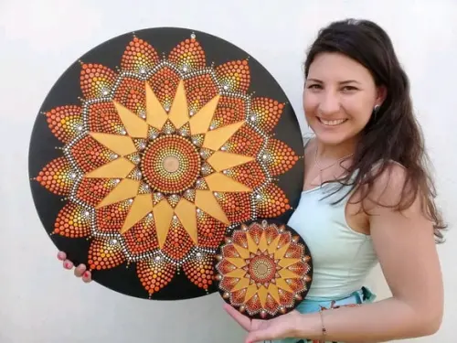 Dupla Mandalas da Abundância Financeira 60 cm e 20cm