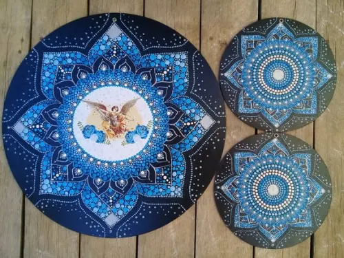 Mandala Arcanjo São Miguel 40cm +energia Espiritual 20cm