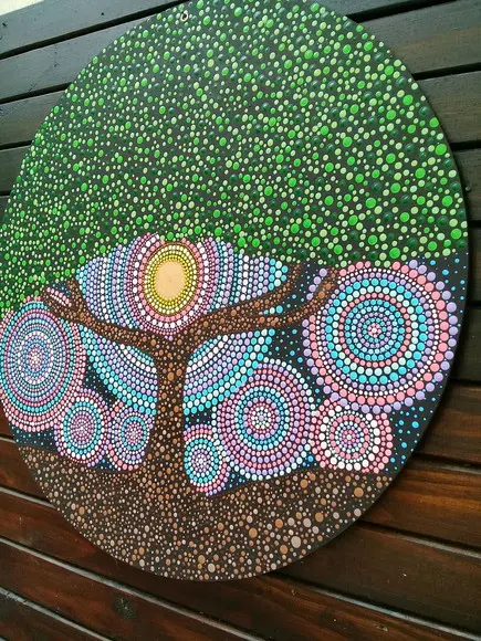 Mandala Arvore da Vida 60 cm Pintada a Mão