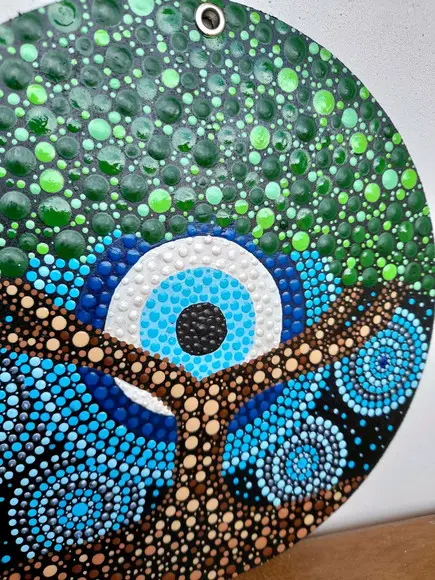 Mandala Árvore Da Vida Com Olho Grego 20 Cm
