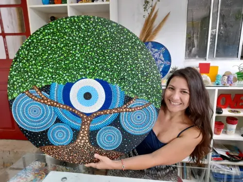 Mandala Árvore da Vida com Olho Grego 80 cm