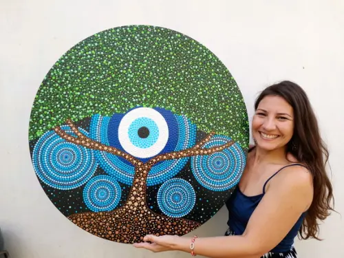 Mandala Árvore da Vida com Olho Grego 80 cm