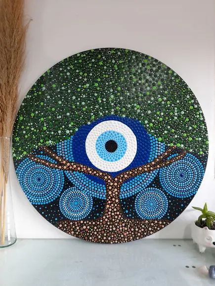 Mandala Árvore da Vida com Olho Grego 60 cm