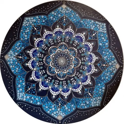 Mandala da calmaria pintada a mão 50cm