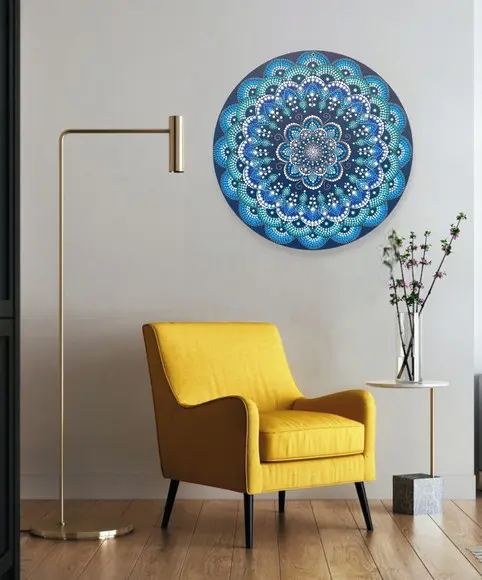 Mandala da Calmaria Pintada a Mão 60cm